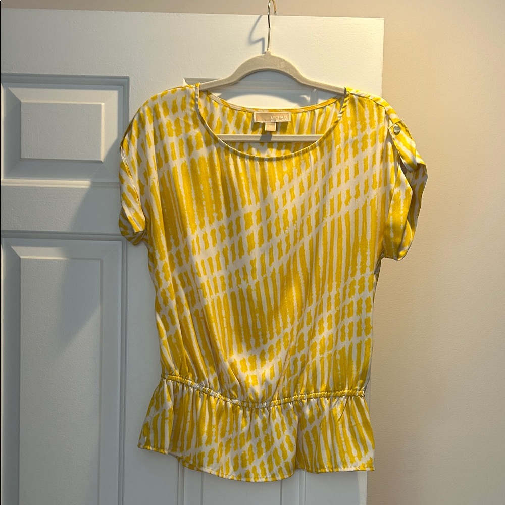 MICHAEL Michael Kors Yellow and White Blouse